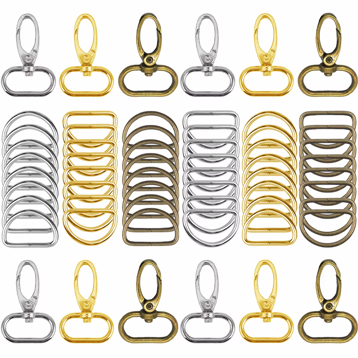 5/15 Ensembles de Kits de Porte-clés à Anneaux Découpés avec Chaînes