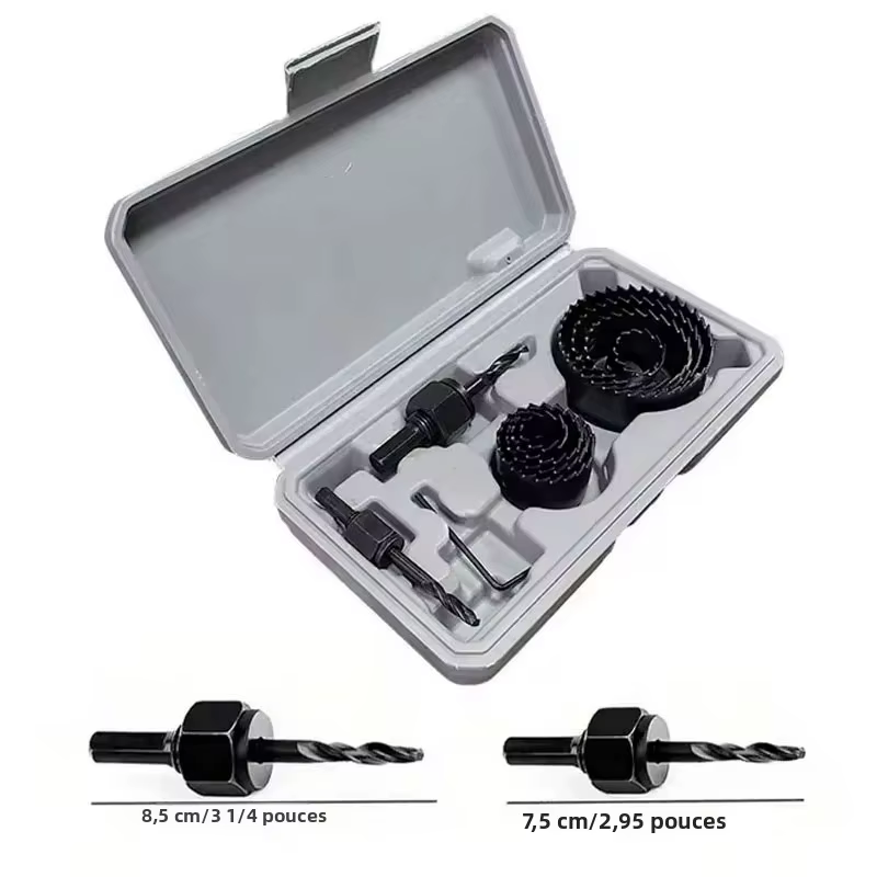 Kit de 11 scies cloches en acier au carbone durable pour perceuse électrique