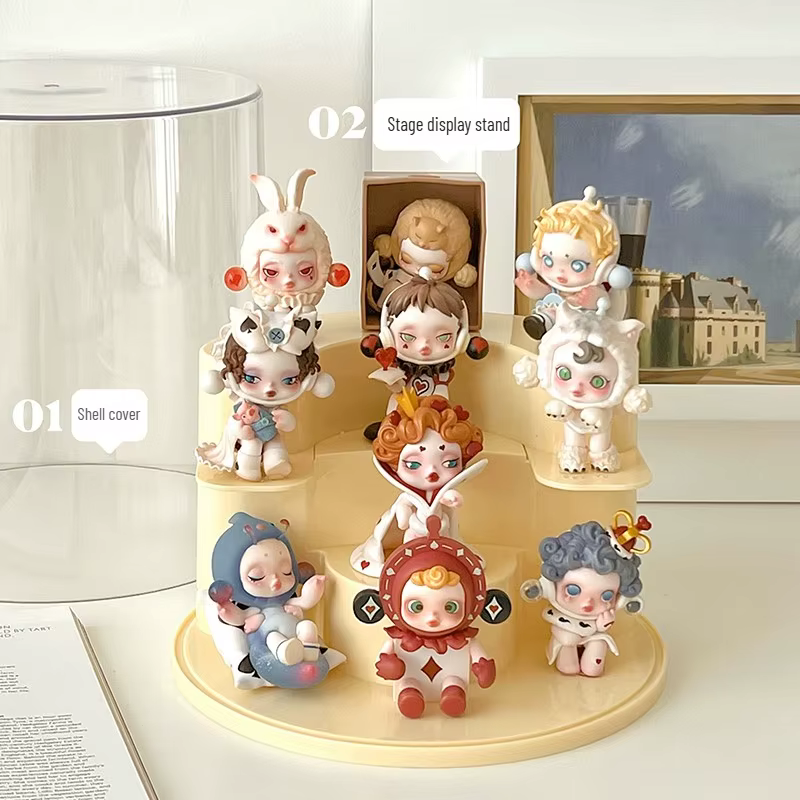 Mallette de rangement d'affichage en acrylique pour figurine d'action, boîte de rangement transparente anti-poussière pour figurines, boîte aveugle empilable, affichage étagé