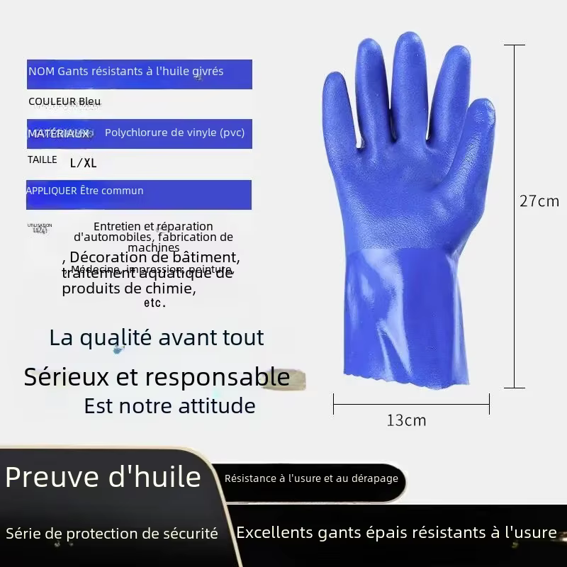 Gants industriels résistants aux produits chimiques