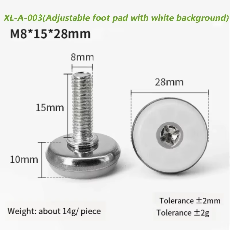 M8 pied de nivellement vis sur Type PP meubles en plastique Table chaise canapé jambe pieds antidérapants niveleur réglable Base boulon Pad