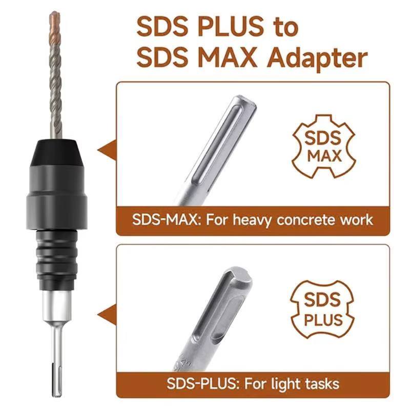 Adaptateur polyvalent SDSPlus à SDSMax 652F pour outil conversion perceuse à percussion électrique