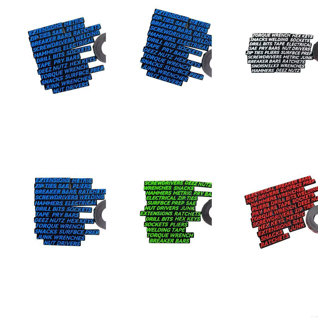 Étiquettes tiroir à outils en acide polylactique imprimées en 3D pour une organisation propre du garage l'établi