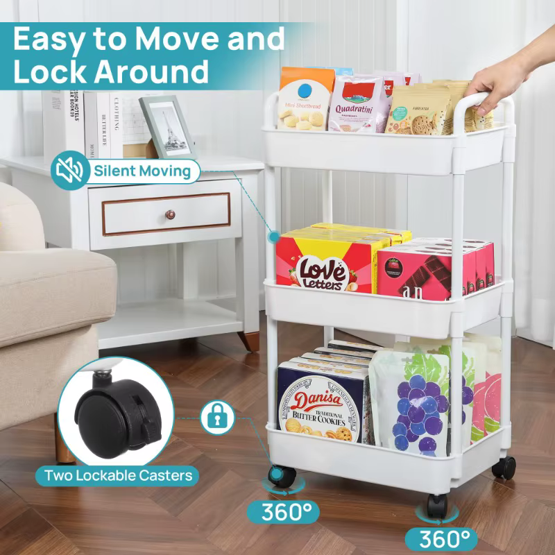 Support de rangement à 3 niveaux en plastique