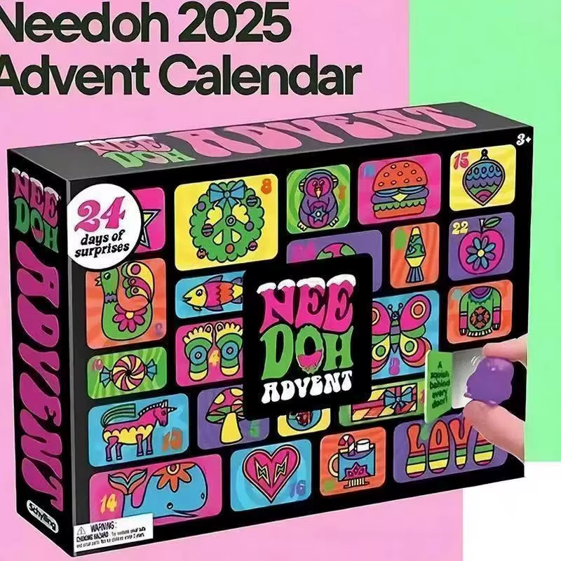 Calendrier de l'Avent Needoh 2026 – Boîte Mystère de Jouets à Presser pour les Fêtes de l'Avent