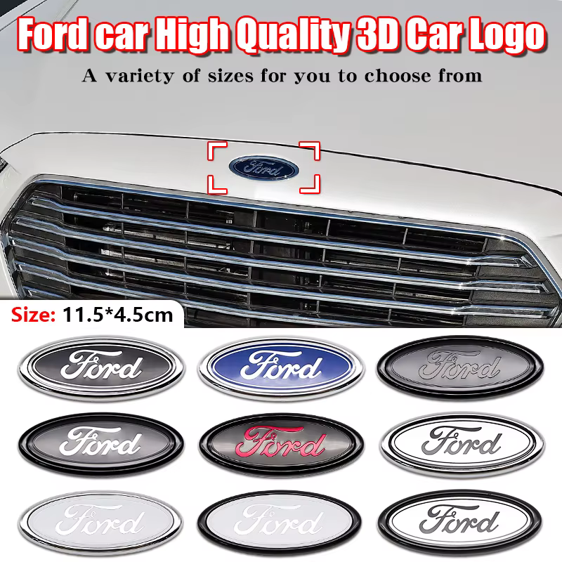 Emblème de coffre arrière Ford 11,5 cm 15 cm en ABS pour Ford Fiesta Ranger Mondeo Fusion Escape Edge Focus Mustang, accessoires
