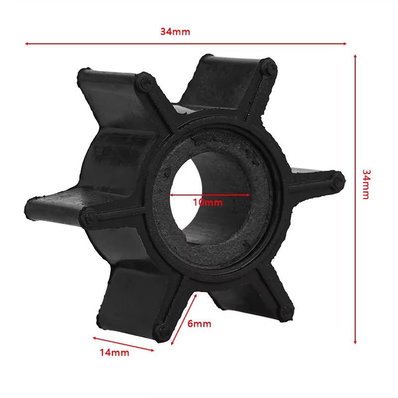 Turbine de pompe à eau en caoutchouc noir pour Tohatsu