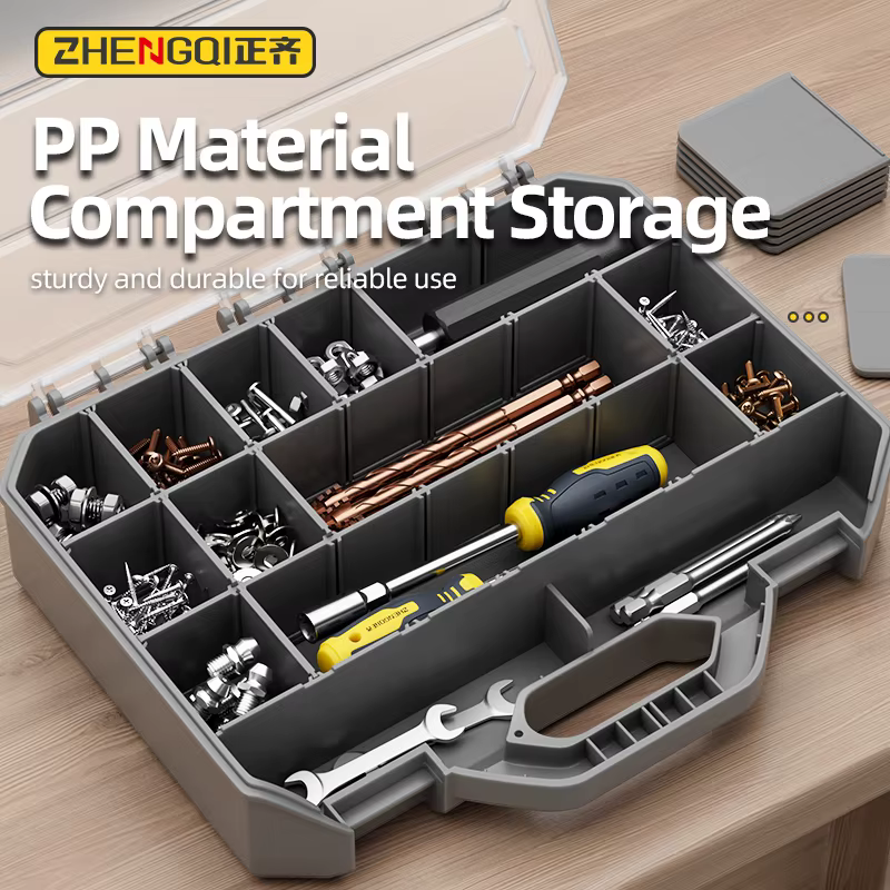 Boîte de rangement d'outils en plastique épaissi 17/23/34 compartiments