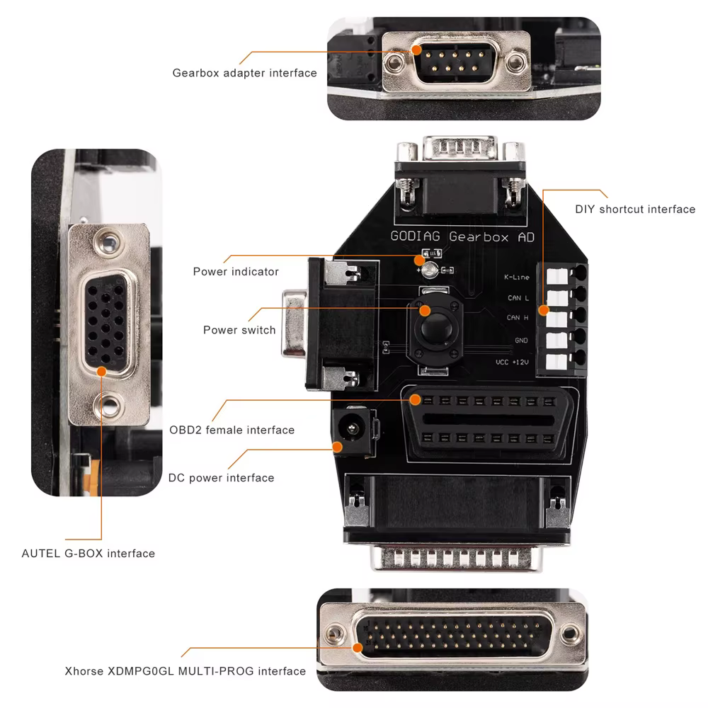 GODIAG GT107+ Câble de boîte de vitesses Câble de réglage 7 en 1