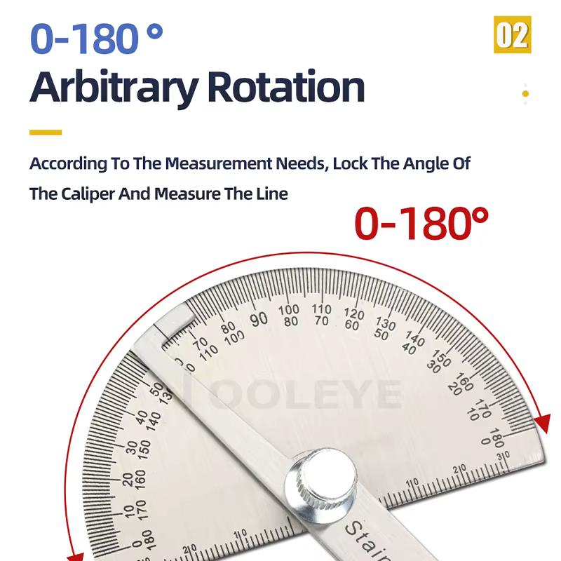Rapporteur d'angle en métal à 180 degrés