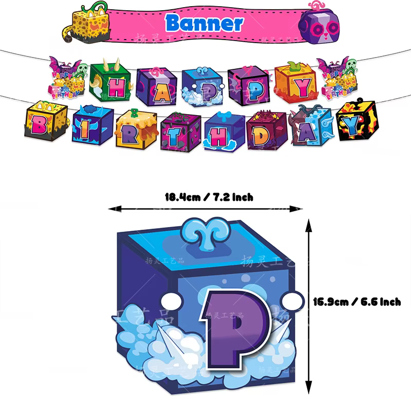 Ensemble de décoration de fête d'anniversaire sur le thème des fruits Blox