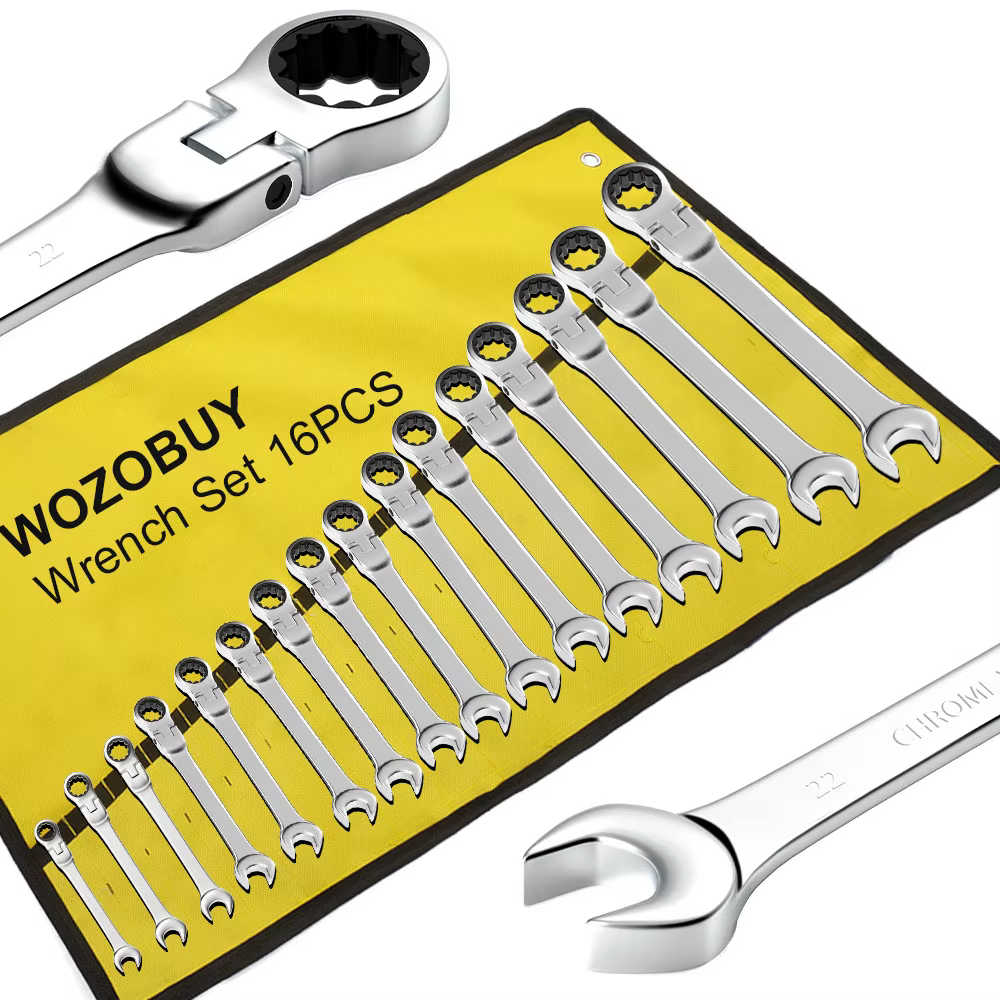 WOZOBUY – jeu de clés à cliquet à tête flexible