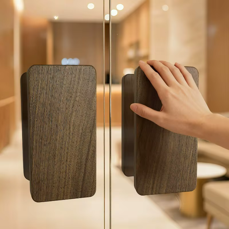 Poignées de porte en verre/bois minimalistes modernes