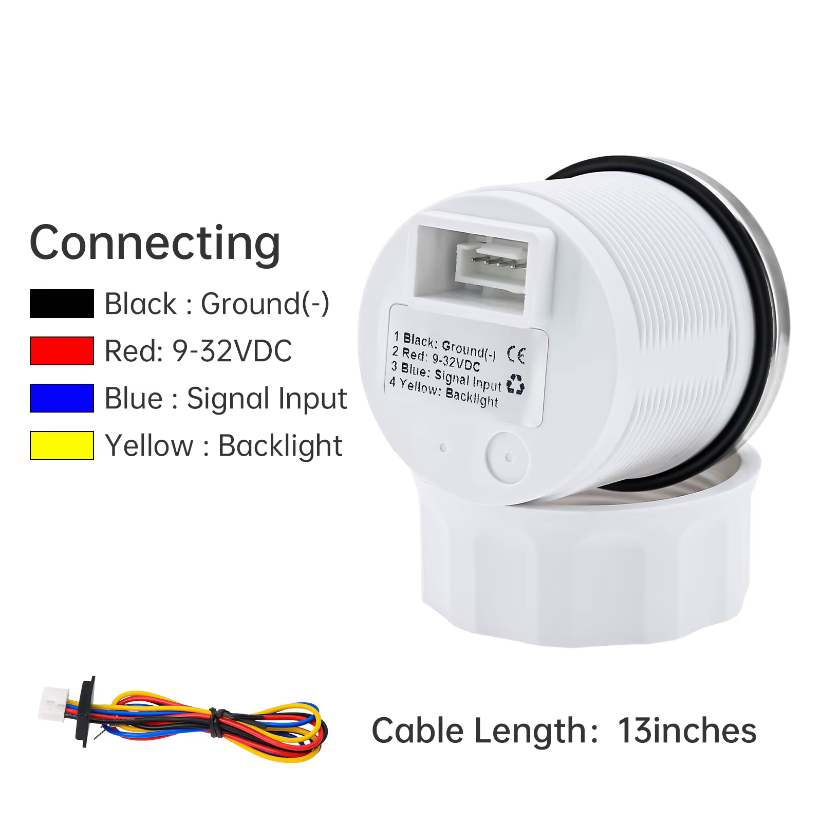 Jauge de température de l'eau pour voiture et bateau, 2'' 52mm, universelle, 12V 24V, accessoires étanches avec voyant d'avertissement de température