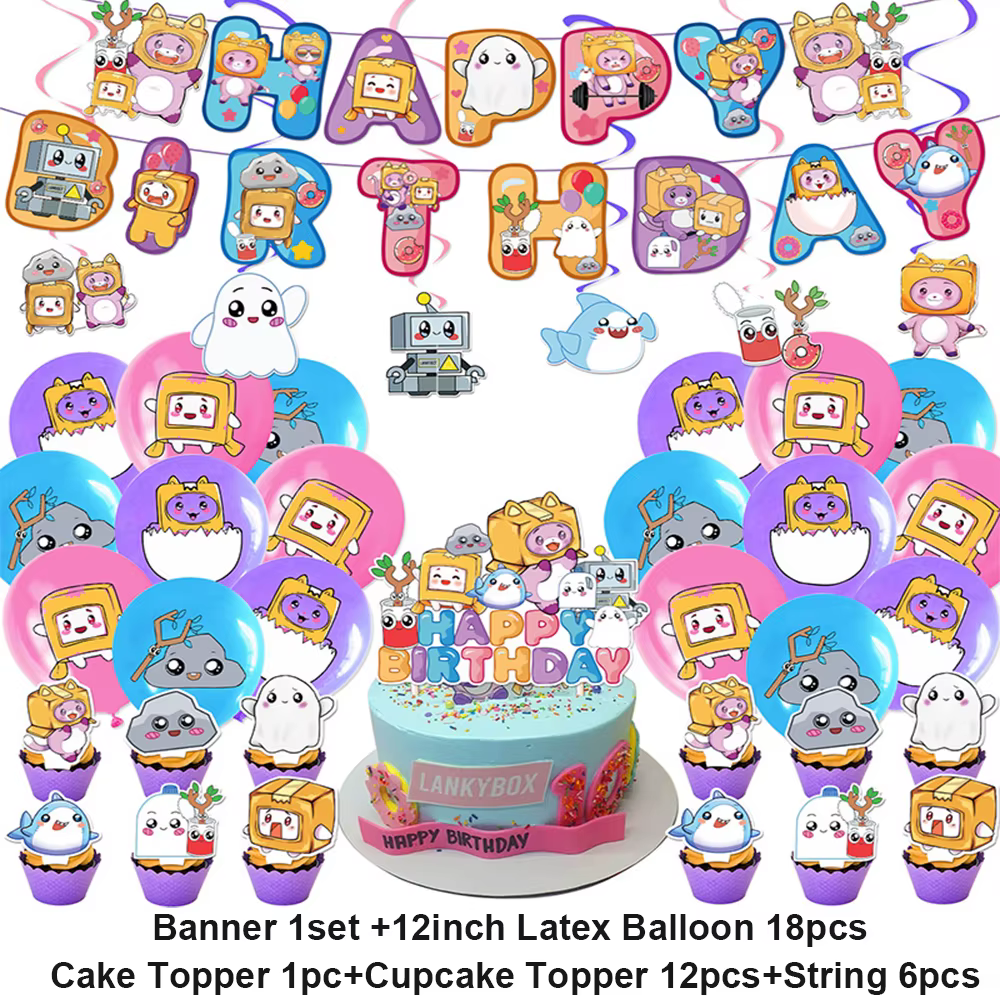Décorations de fête d'anniversaire Lankyboxs : Bannière
