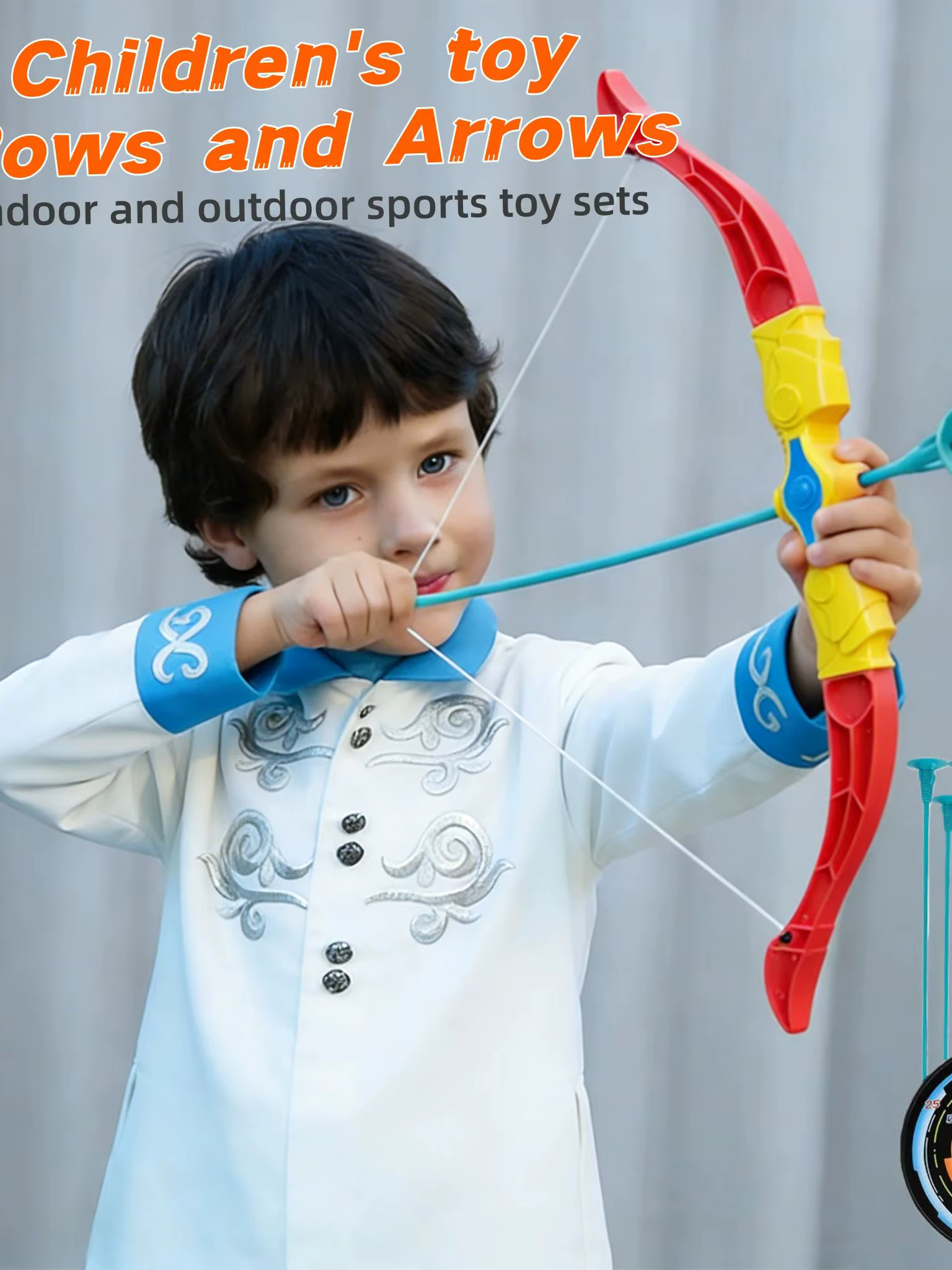 Ensemble arc et flèches pour enfants avec cible