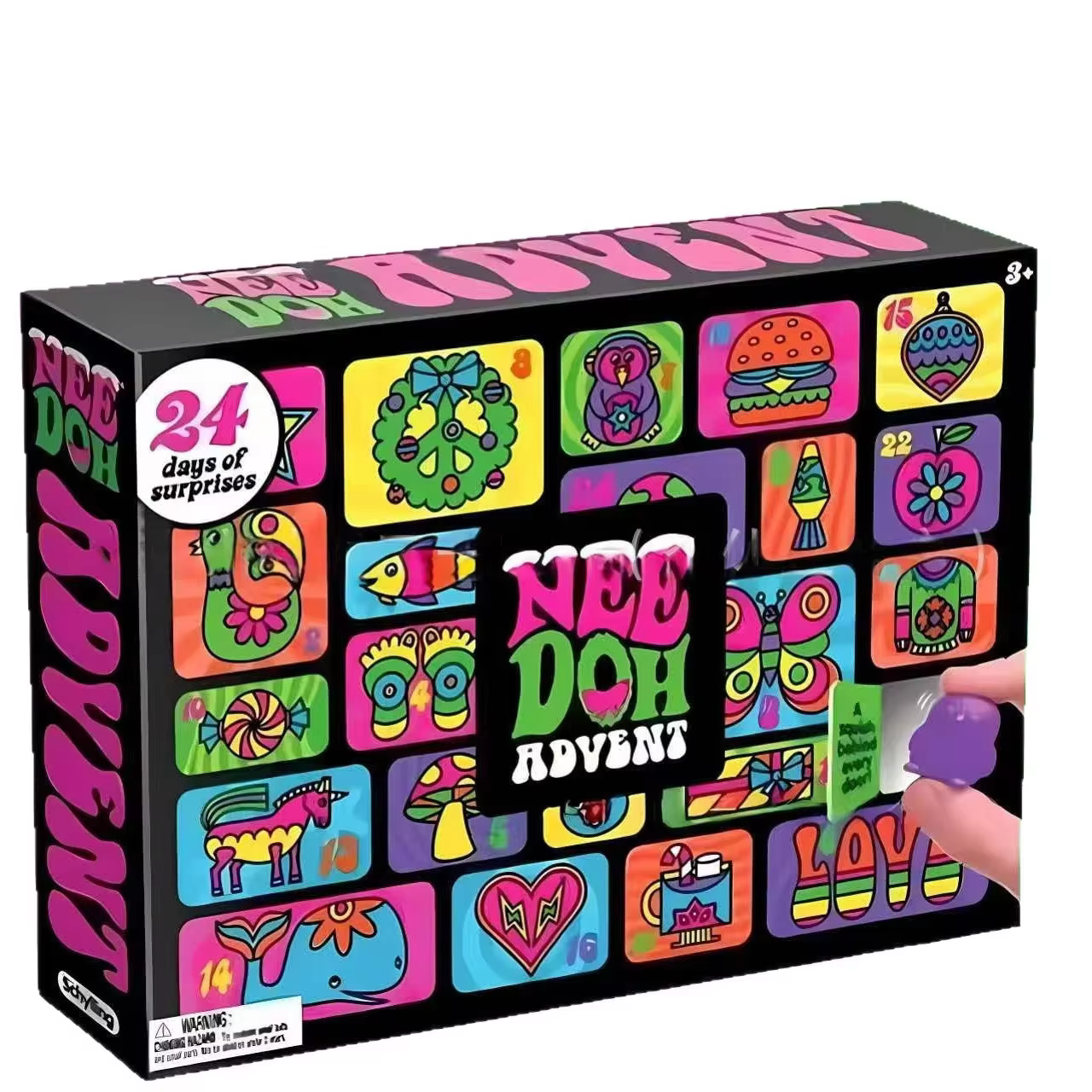 Coffret surprise Needoh, calendrier de l'avent pour enfants, compte à rebours de 24 jours pour le Nouvel An, cadeau pour la famille et les amis, jouet surprise pour fête