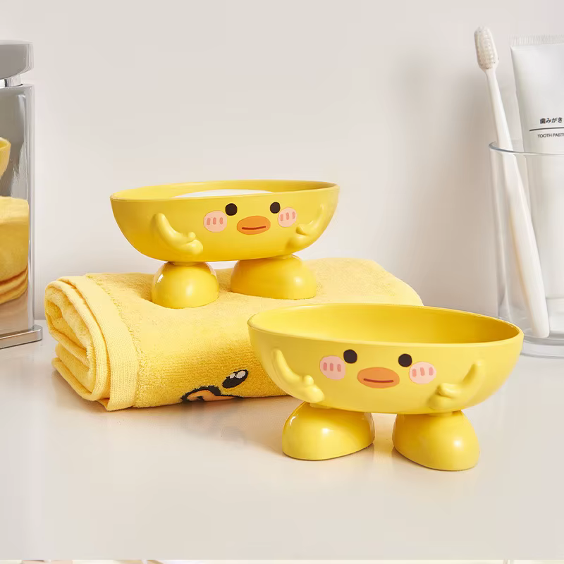Boîte à savon en forme de petit canard jaune