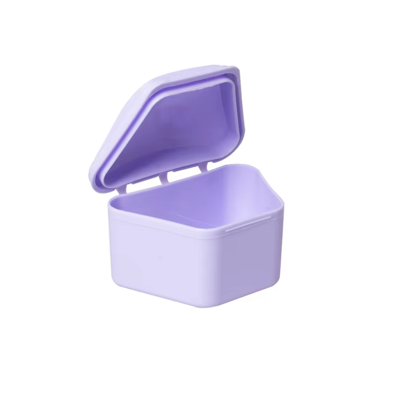 Boîte de rangement trapézoïdale pour prothèses dentaires