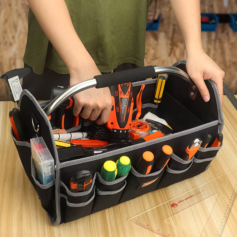 Boîte à outils empilable en acier inoxydable de grande capacité