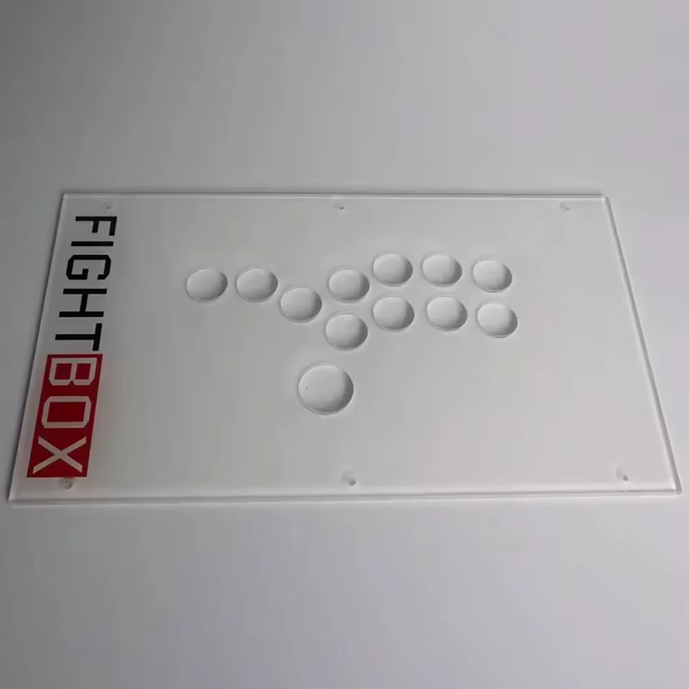 Panneau de Contrôleur d'Arcade DIY FightBox Personnalisé Série F 35cm x 20cm Style Hitbox Transparent Brillant Dépoli avec Vis