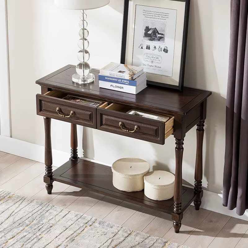 Table Console rectangulaire de rangement avec tiroirs
