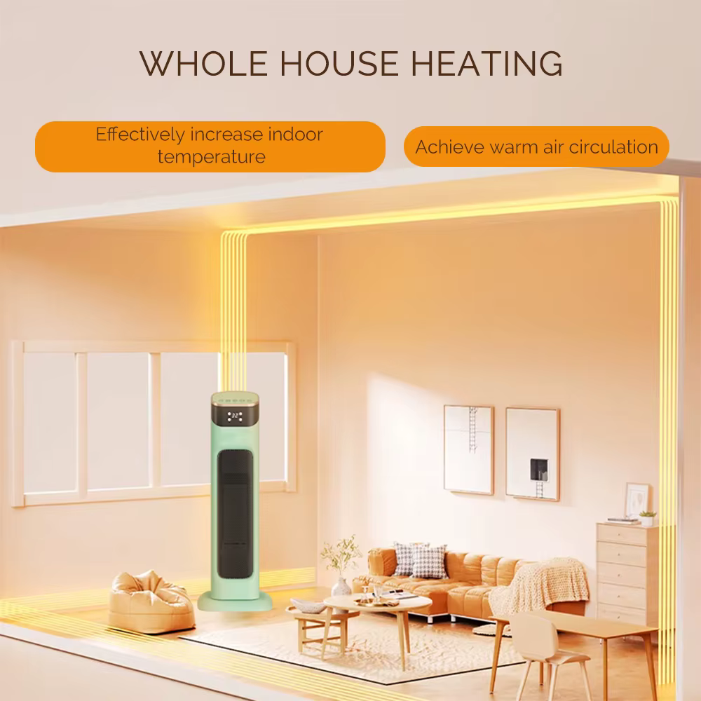 Réchauffeur de poêle électrique 1500W PTC chaleur rapide usage domestique chambre température réglable chauffage de