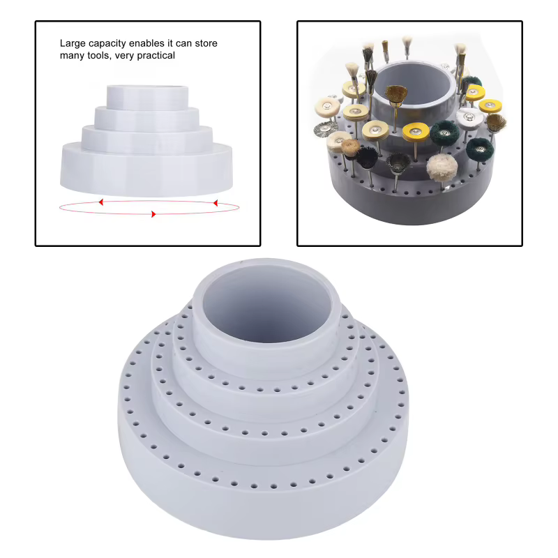 Boîte de rangement professionnelle pour forets rotatifs de forme ronde 360° ° Support rotatif pour outils de meulage