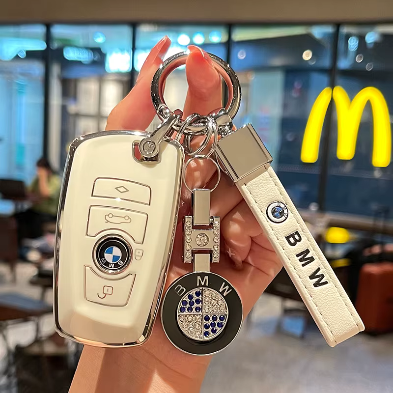 Housse de protection pour clé de voiture avec logo BMW