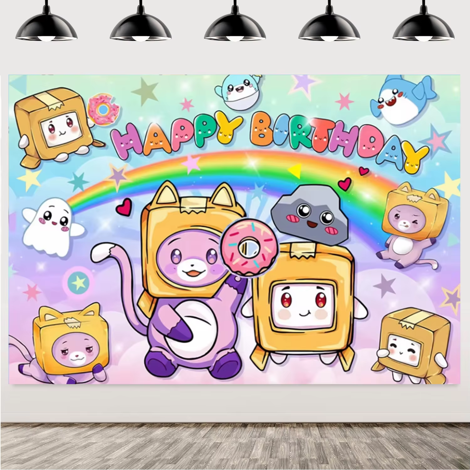 Décorations de fête d'anniversaire Lankyboxs : Bannière