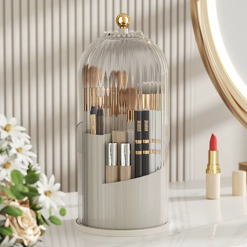 Boîte de rangement rotative pour pinceaux de maquillage pour offrir votre coiffeuse, un nouveau look et un rangement facile
