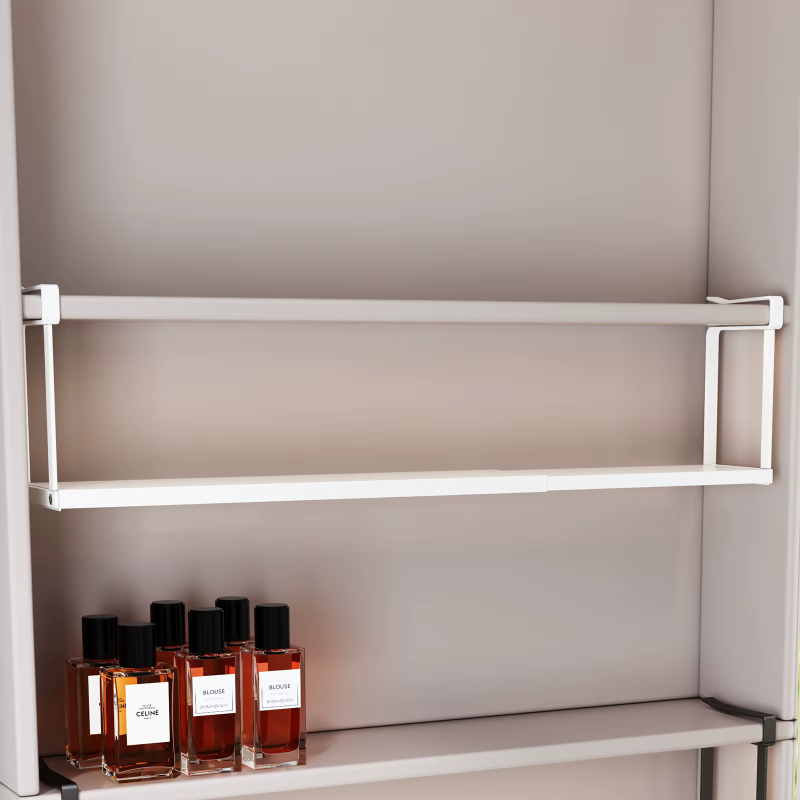 Boîte de rangement pour miroir avec étagères superposées