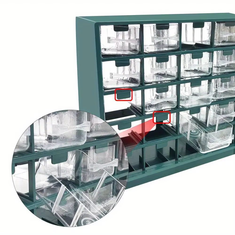 Boîte de rangement murale à 25 compartiments pour vis et composants