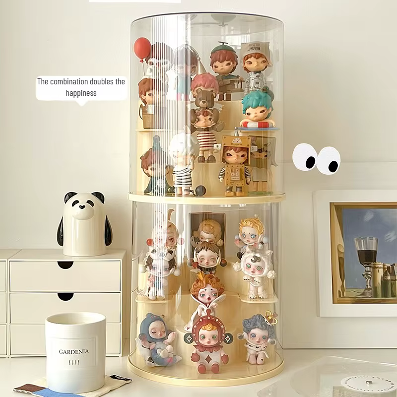 Mallette de rangement d'affichage en acrylique pour figurine d'action, boîte de rangement transparente anti-poussière pour figurines, boîte aveugle empilable, affichage étagé