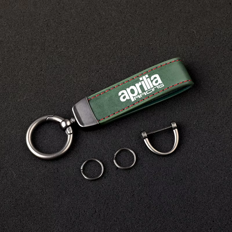 Porte-clés de moto en cuir de qualité supérieure avec logo