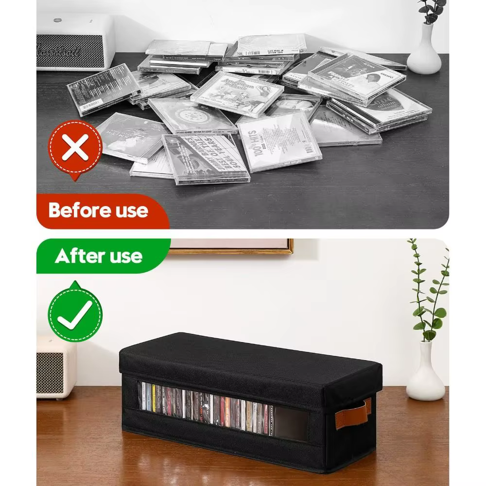 Boîte de rangement pour CD avec fenêtre visible