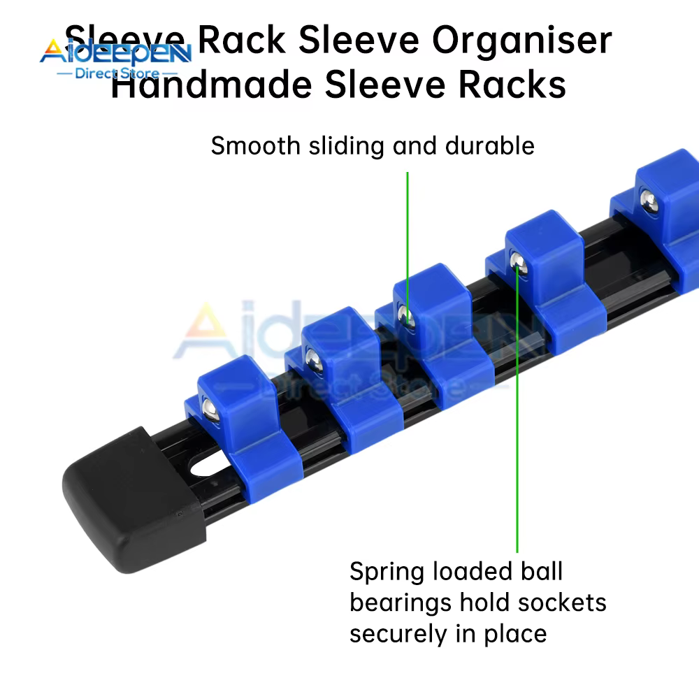 Rail de rangement robuste pour douilles 1/4 "