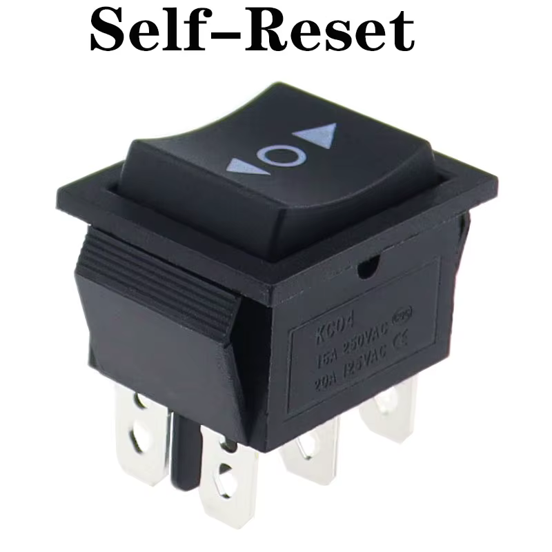 1 pièces KCD4 25X31mm interrupteur à bascule noir 6 broches 3 positions ON-OFF-ON Double réinitialisation/interrupteur de verrouillage 16A 250V 20A 25A 125VAC