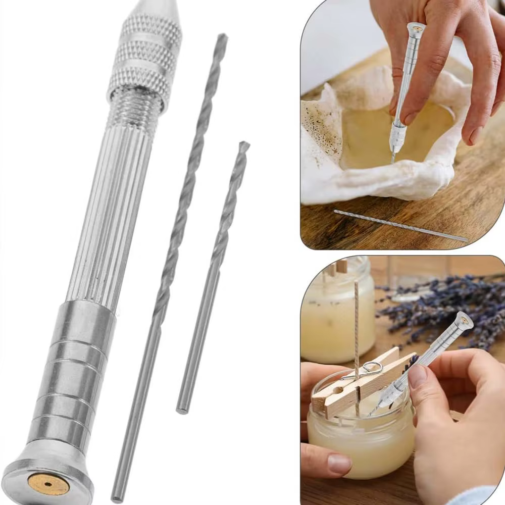 Un ensemble d'outils de perforation pour bougies avec 2 forets multi-diamètres pour la création artisanale