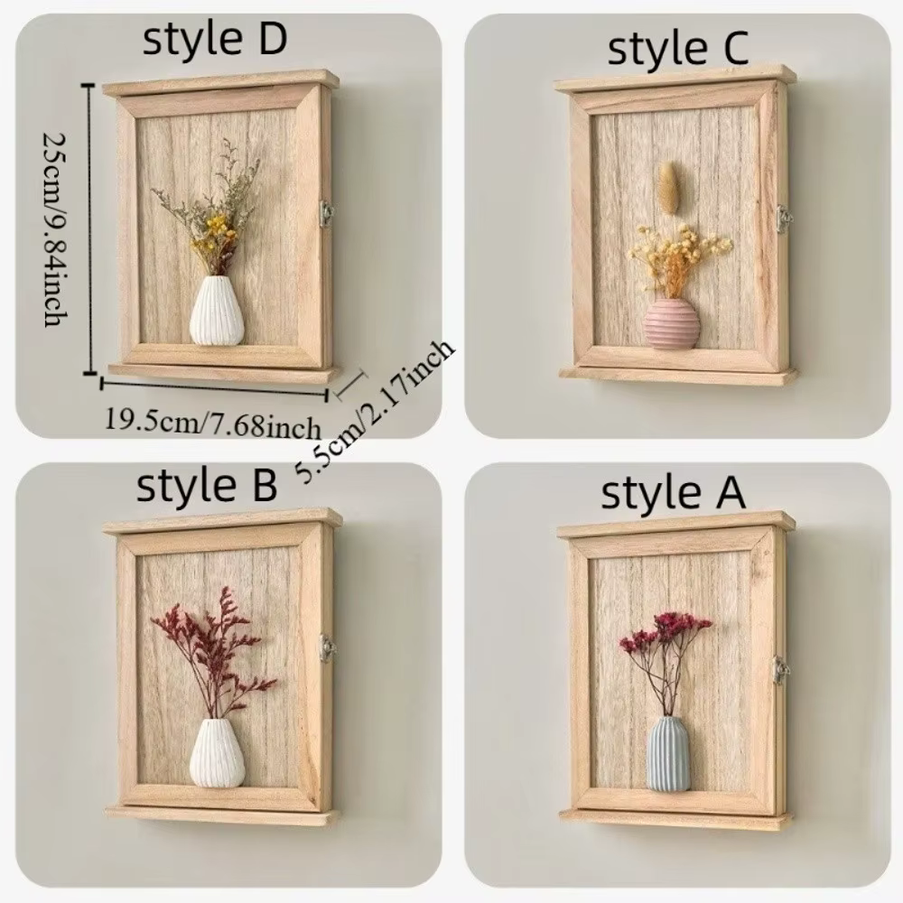 Boîte de rangement murale en bois pour clés