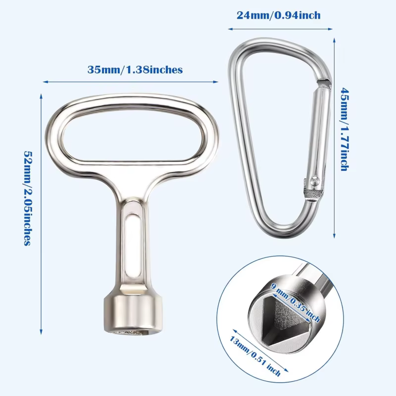 Clé triangulaire en métal pour boîtier de compteur électrique