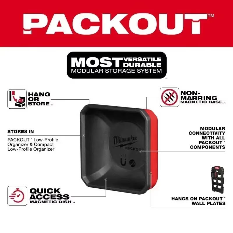 Milwaukee PACKOUT bac magnétique foret boîte de rangement