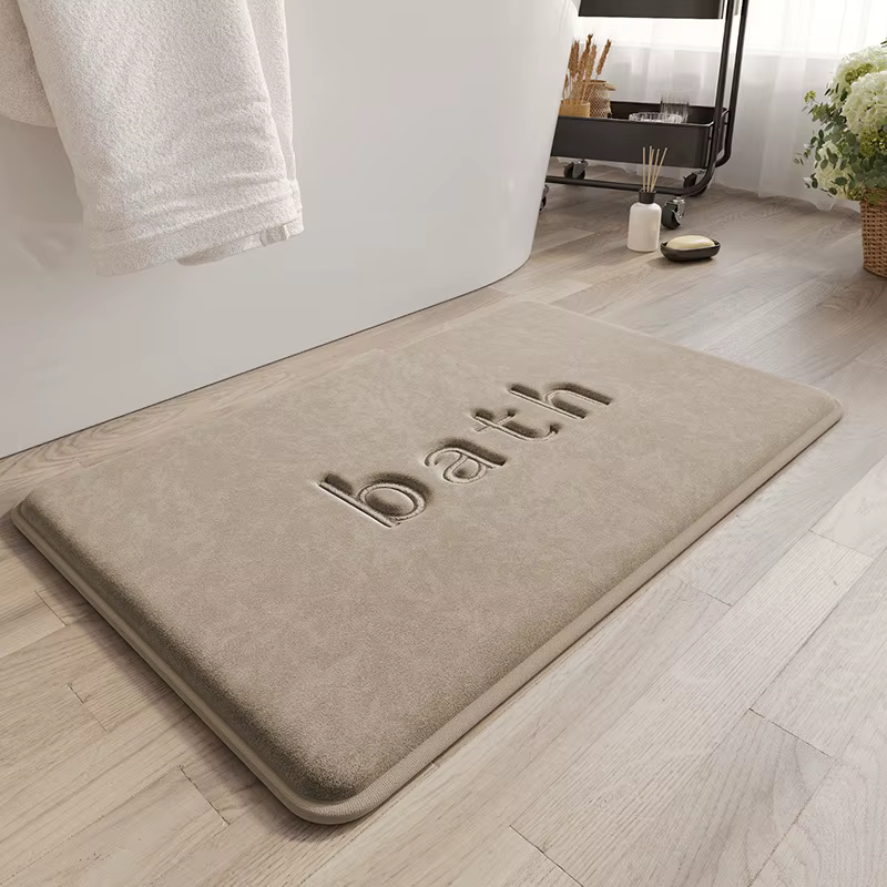 Tapis de bain Simple, couleur unie, rebond Super doux, absorbant l'eau, séchage rapide, pour salle de bain, paillasson de salle de douche