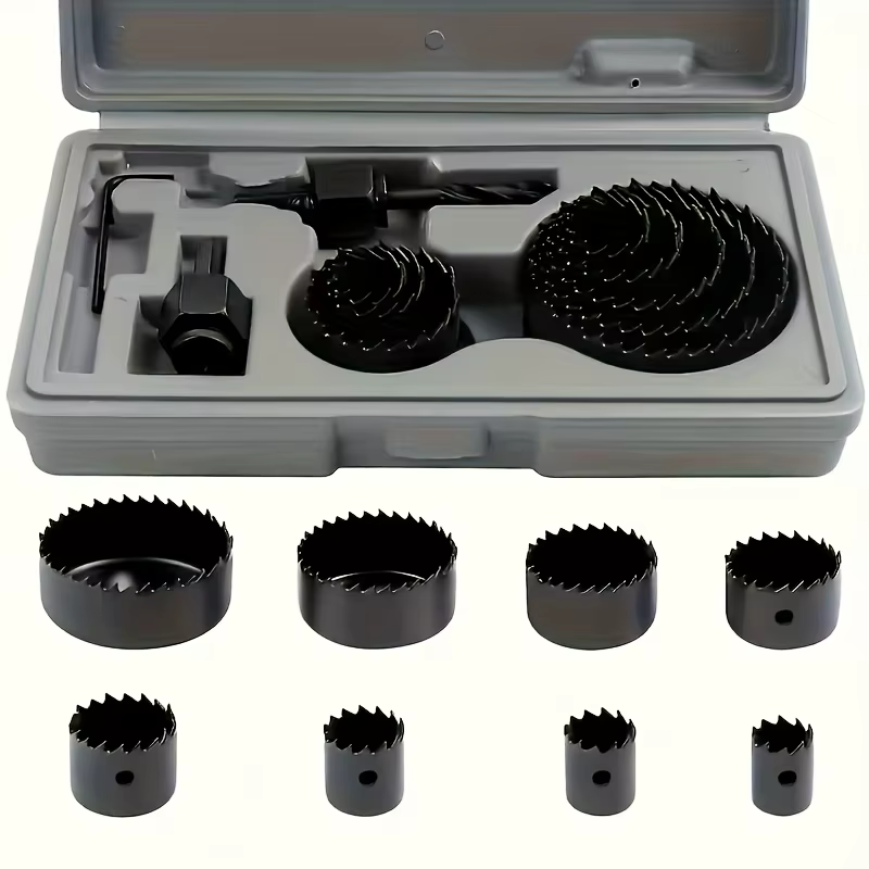 Ensemble de 11 scies cloches en alliage de 19-64 mm avec étui de rangement pour le bois