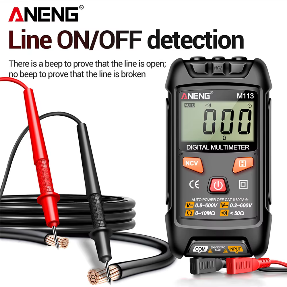 ANENG M113 multimètre Intelligent 1999 compte numérique AC/DC compteur de tension Ohm NCV mesure Mini Instruments outil de Test d'électricité