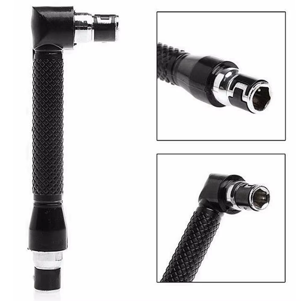 Embout de tournevis hexagonal 1/4 de type L noir 90 ° outil clé à double extrémité de 6