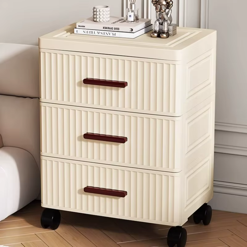 Armoire de rangement haute en plastique à tiroirs