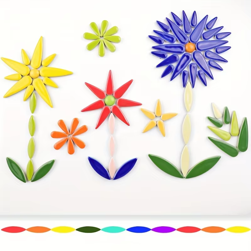 Lot de 100g de mosaïques en céramique, en forme de goutte, irrégulières, faites à la main, colorées, pour bricolage et décoration, matériau industriel, céramique