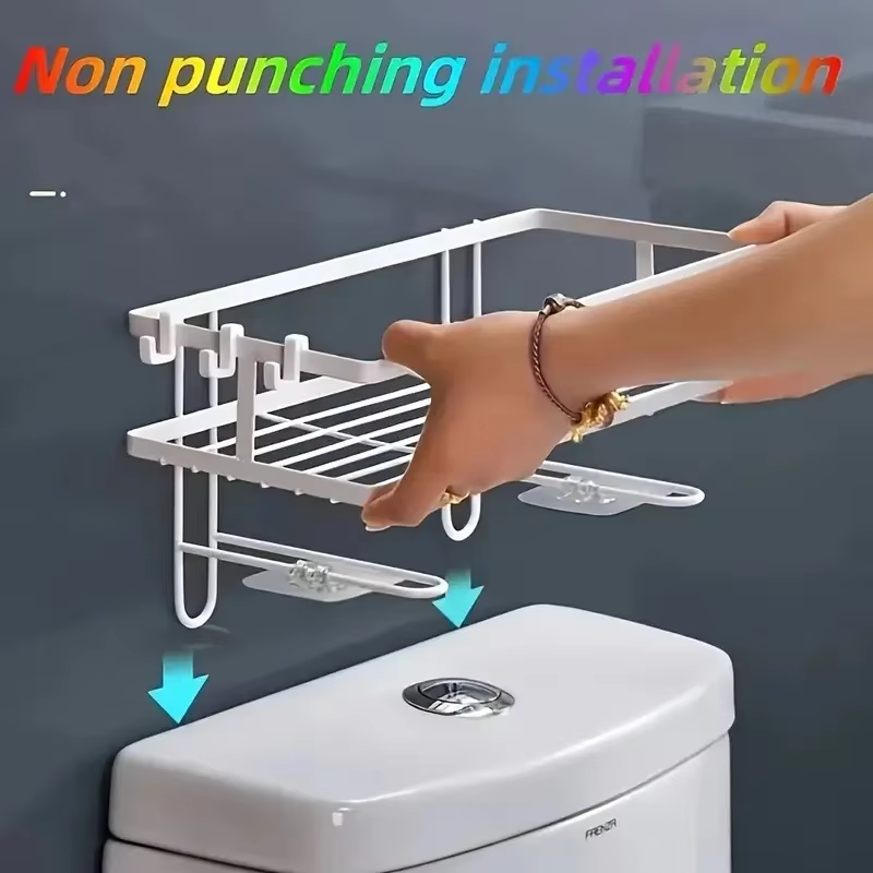 Étagère de rangement pour salle de bain au-dessus des toilettes