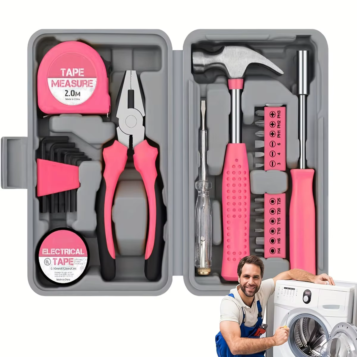 Ensemble d'outils 24 pièces rose